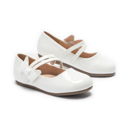 kids atelier tulleen White Evelina Bow Shoes