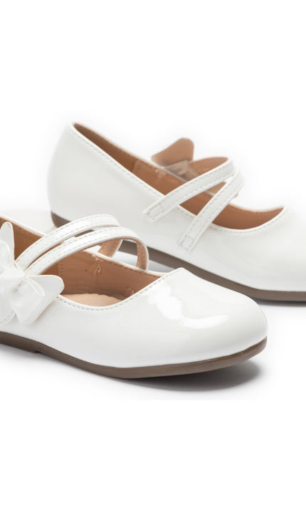 kids atelier tulleen White Evelina Bow Shoes