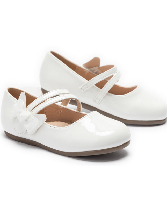 kids atelier tulleen White Evelina Bow Shoes