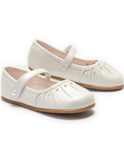 kids atelier tulleen Light Gold Thalia Pearl Shoes