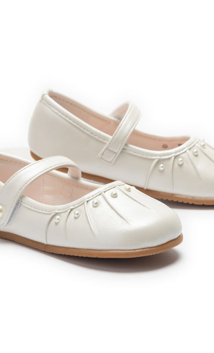 kids atelier tulleen Light Gold Thalia Pearl Shoes