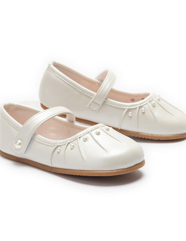 kids atelier tulleen Light Gold Thalia Pearl Shoes