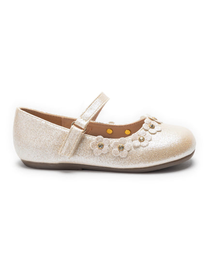 kids atelier tulleen Gold Aurelia Flower Shoes