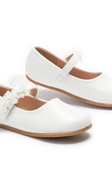 kids atelier tulleen White Lyra Flower Shoes