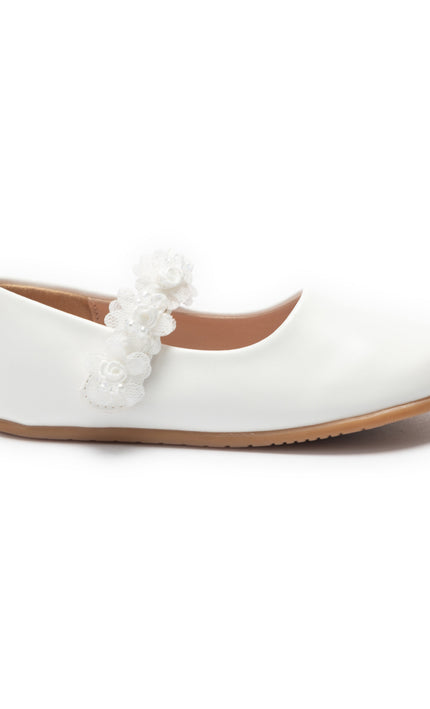 kids atelier tulleen White Lyra Flower Shoes