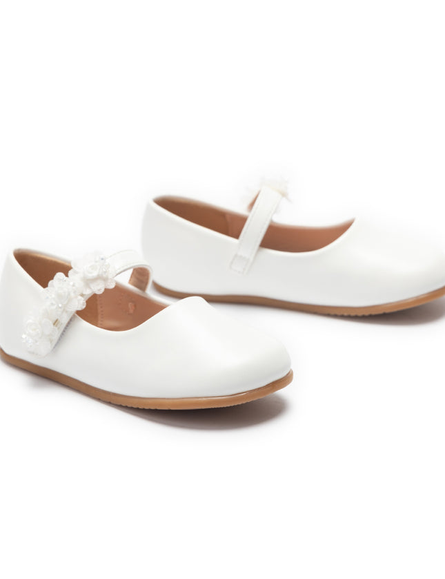 kids atelier tulleen White Lyra Flower Shoes