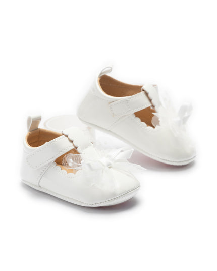 kids atelier tulleen White Amaris Bow Baby Shoes