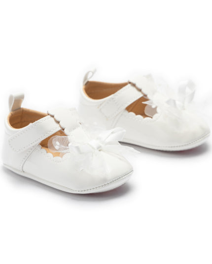 kids atelier tulleen White Amaris Bow Baby Shoes