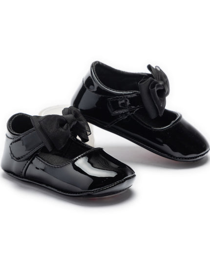 kids atelier tulleen Black Seraphina Bow Baby Shoes