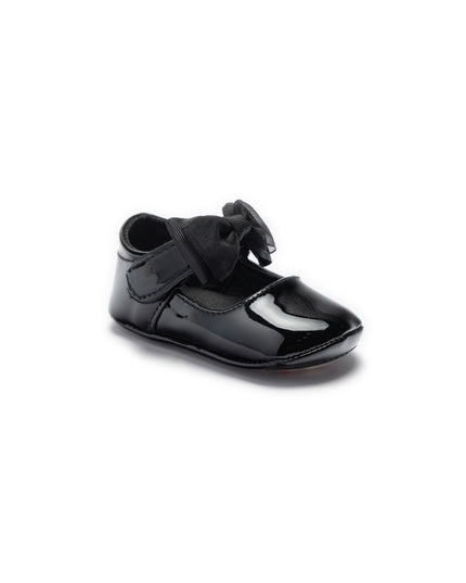 kids atelier tulleen Black Seraphina Bow Baby Shoes