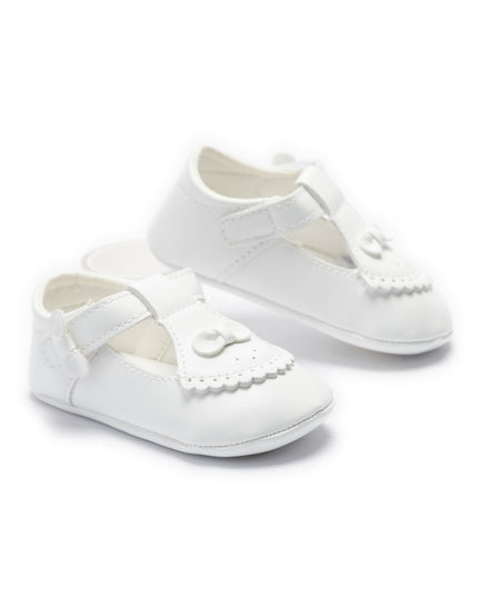 kids atelier tulleen White Clarisse Bow Baby Shoes