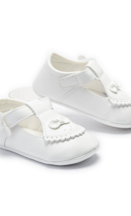 kids atelier tulleen White Clarisse Bow Baby Shoes
