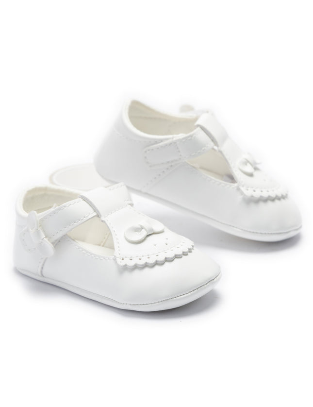 kids atelier tulleen White Clarisse Bow Baby Shoes