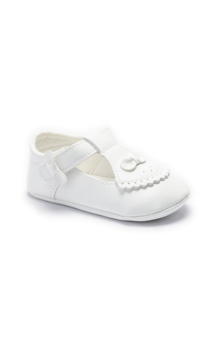 kids atelier tulleen White Clarisse Bow Baby Shoes
