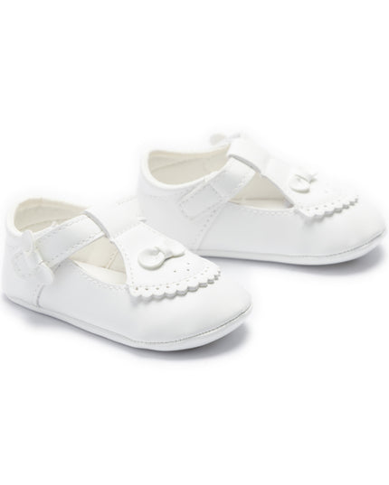 kids atelier tulleen White Clarisse Bow Baby Shoes