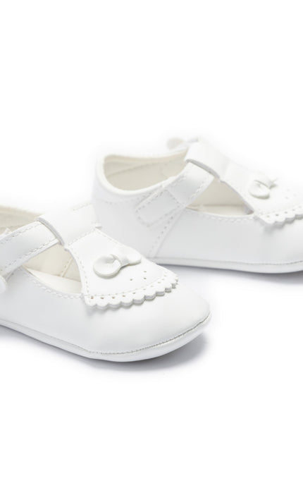 kids atelier tulleen White Clarisse Bow Baby Shoes