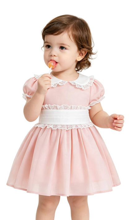 kids atelier tulleen Light Pink Odette Bow-Back Dress