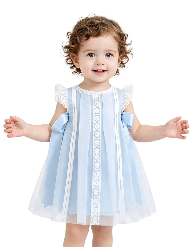 kids atelier tulleen Light Blue Romilly Satin Bow Dress