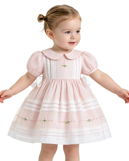 kids atelier tulleen Light Pink Rosabelle Embroidered Dress
