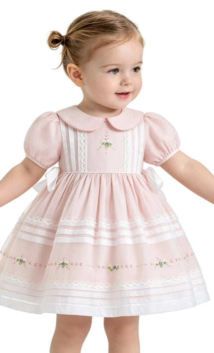 kids atelier tulleen Light Pink Rosabelle Embroidered Dress
