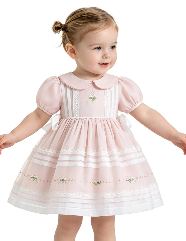 kids atelier tulleen Light Pink Rosabelle Embroidered Dress