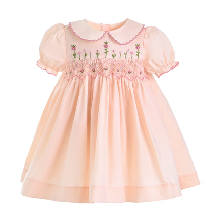 kids atelier tulleen Light Pink Arlette Smocked Dress