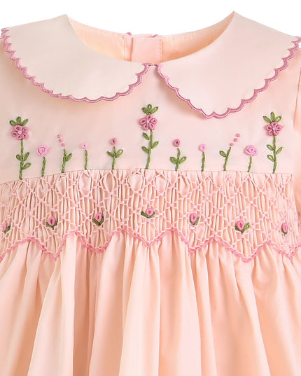 kids atelier tulleen Light Pink Arlette Smocked Dress