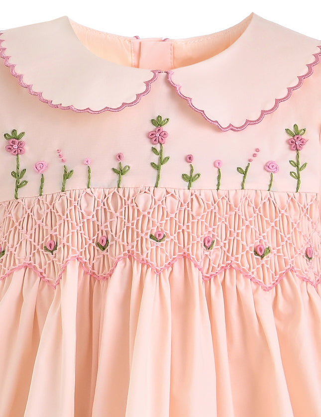 kids atelier tulleen Light Pink Arlette Smocked Dress