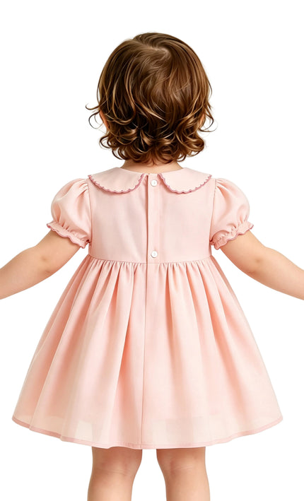 kids atelier tulleen Light Pink Arlette Smocked Dress