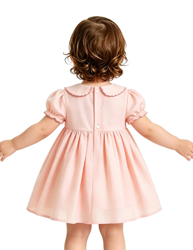 kids atelier tulleen Light Pink Arlette Smocked Dress