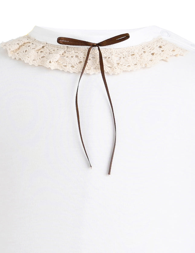 kids atelier tulleen White Elvira Lace Onesie