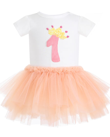 kids atelier tulleen Peach Reina Birthday Dress