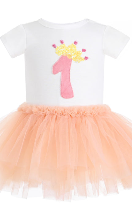 kids atelier tulleen Peach Reina Birthday Dress