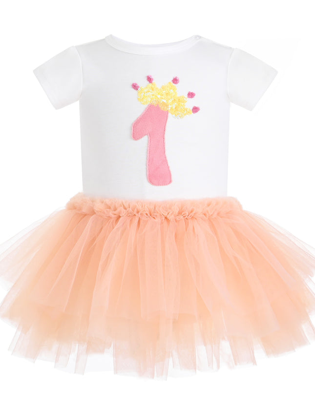 kids atelier tulleen Peach Reina Birthday Dress
