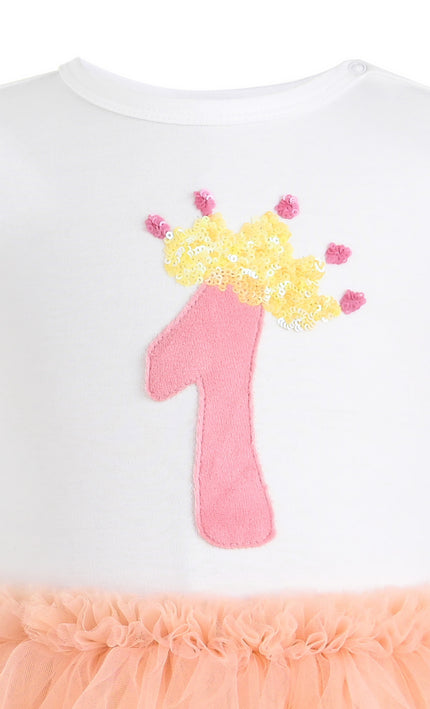 kids atelier tulleen Peach Reina Birthday Dress