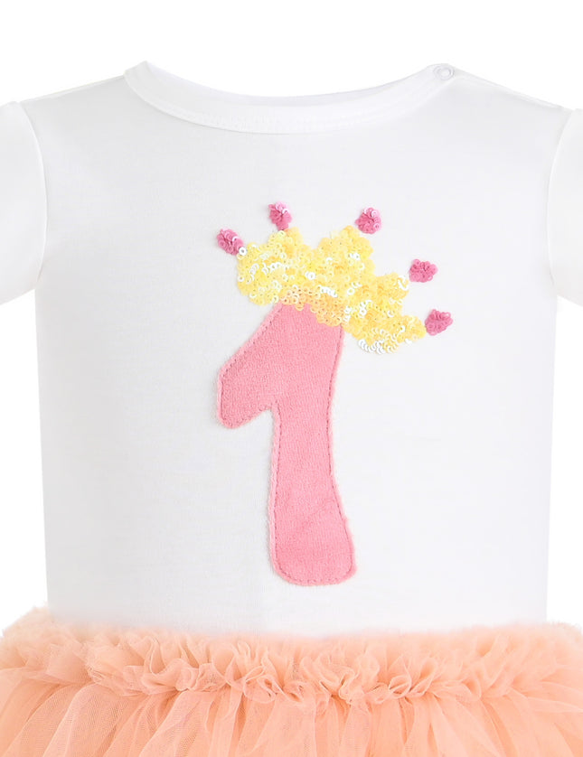 kids atelier tulleen Peach Reina Birthday Dress