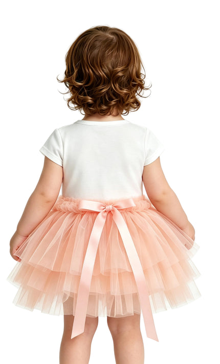 kids atelier tulleen Peach Reina Birthday Dress