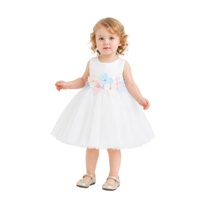 kids atelier tulleen White Elarisse Floral Waist Dress