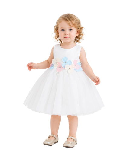 kids atelier tulleen White Elarisse Floral Waist Dress