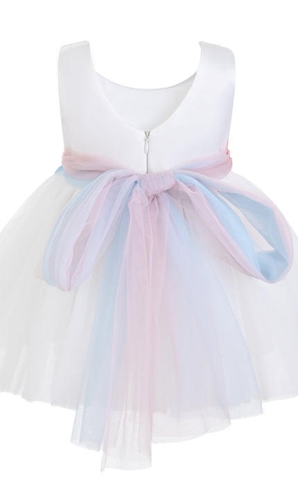 kids atelier tulleen White Elarisse Floral Waist BTUL Dress