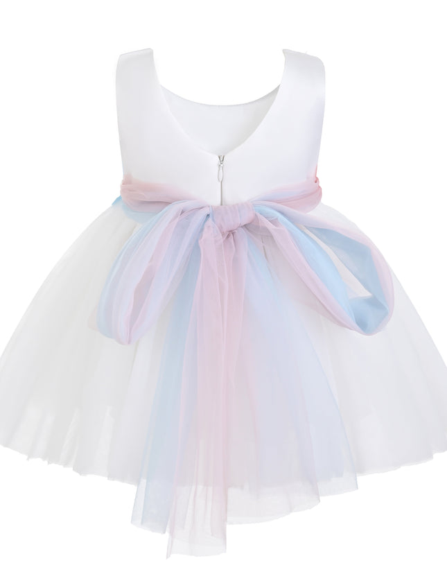 kids atelier tulleen White Elarisse Floral Waist BTUL Dress