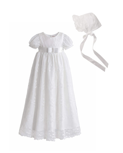 kids atelier tulleen White Emmeline Lace Christening Gown