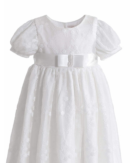 kids atelier tulleen White Emmeline Lace Christening Gown