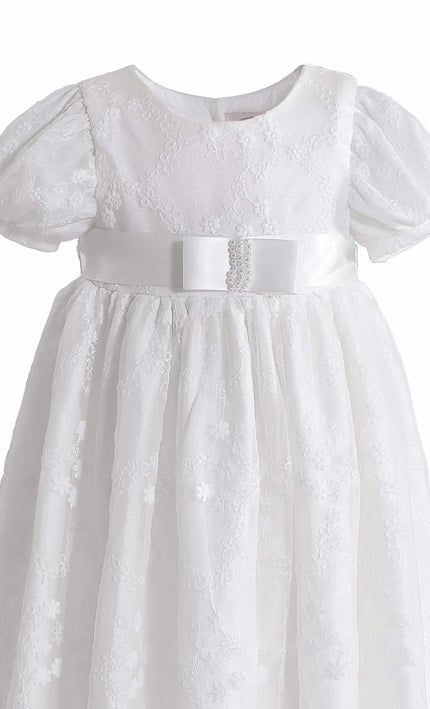 kids atelier tulleen White Emmeline Lace Christening Gown