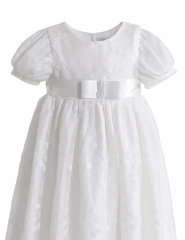 kids atelier tulleen White Emmeline Lace Christening Gown