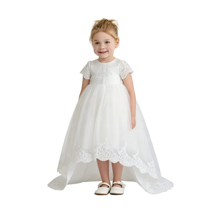 kids atelier tulleen White Paloma Lace Formal Dress