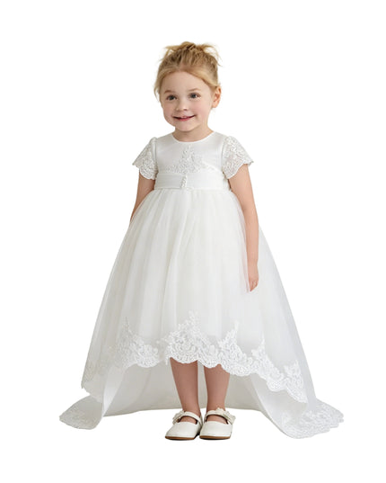 kids atelier tulleen White Paloma Lace Formal Dress