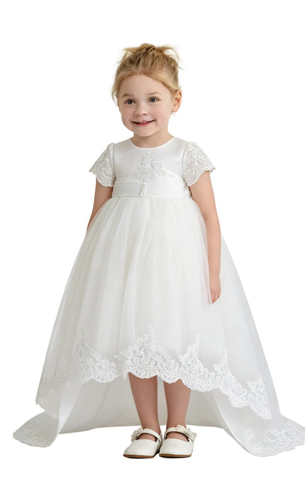 kids atelier tulleen White Paloma Lace Formal Dress