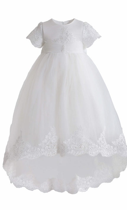 kids atelier tulleen White Paloma Lace Formal Dress