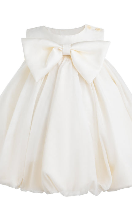 kids atelier tulleen Beige Aileen Bow Dress